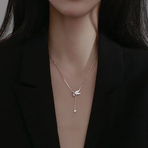 NEW Silver Gold Wings Girl Necklace